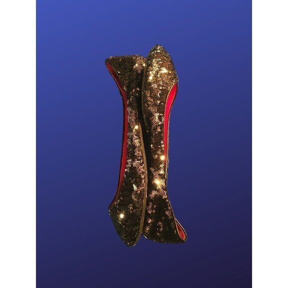 𝅺CROWN VINTAGE Sequin Ballet Flats, Dark Gray, Women’s Size10M, NWOB - Picture 4 of 8